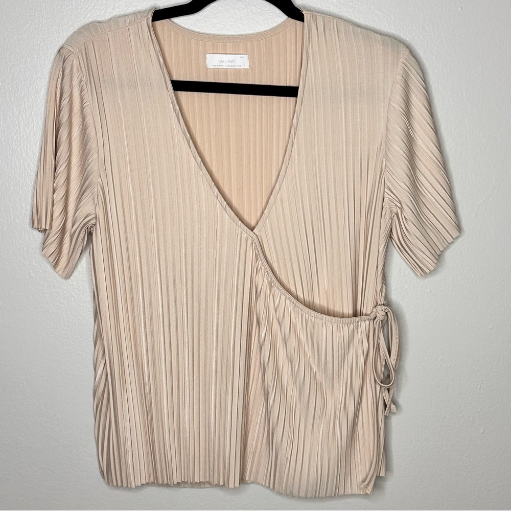 OAK + FORT Pleated Wrap Blouse